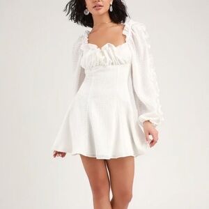 White ruffled mini dress